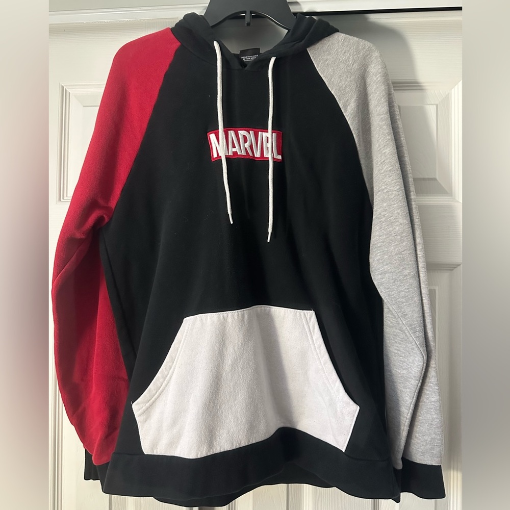 Multi-colored embroidered marvel hoodie